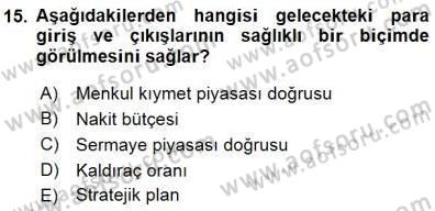 Spor Finansmanı Dersi 2015 - 2016 Yılı (Final) Dönem Sonu Sınav Soruları 15. Soru
