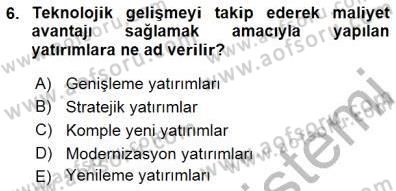 Spor Finansmanı Dersi 2015 - 2016 Yılı (Final) Dönem Sonu Sınav Soruları 6. Soru