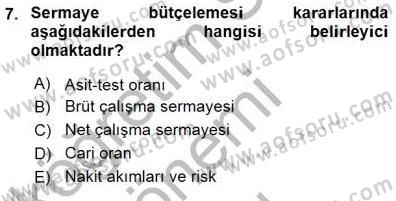 Spor Finansmanı Dersi 2015 - 2016 Yılı (Final) Dönem Sonu Sınav Soruları 7. Soru