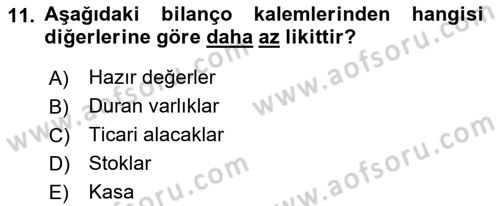 Spor Finansmanı Dersi Ara Sınavı Deneme Sınav Soruları 11. Soru