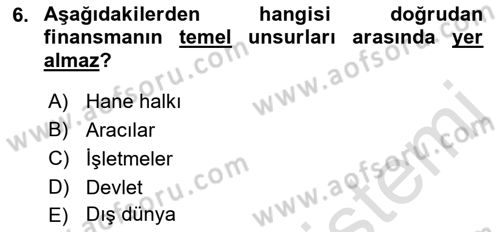 Spor Finansmanı Dersi Ara Sınavı Deneme Sınav Soruları 6. Soru