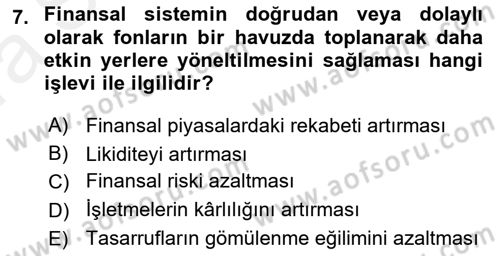 Spor Finansmanı Dersi Ara Sınavı Deneme Sınav Soruları 7. Soru