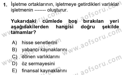 Spor Finansmanı Dersi Ara Sınavı Deneme Sınav Soruları 1. Soru