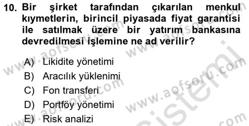 Spor Finansmanı Dersi 2019 - 2020 Yılı (Vize) Ara Sınav Soruları 10. Soru