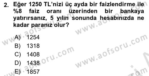 Spor Finansmanı Dersi 2021 - 2022 Yılı (Final) Dönem Sonu Sınav Soruları 2. Soru