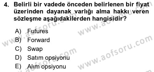 Spor Finansmanı Dersi 2021 - 2022 Yılı (Final) Dönem Sonu Sınav Soruları 4. Soru