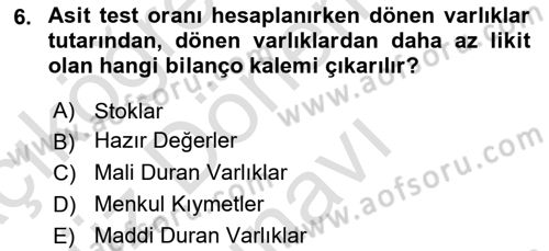 Spor Finansmanı Dersi 2021 - 2022 Yılı (Final) Dönem Sonu Sınav Soruları 6. Soru
