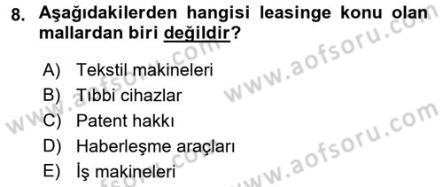 Spor Finansmanı Dersi 2021 - 2022 Yılı (Final) Dönem Sonu Sınav Soruları 8. Soru