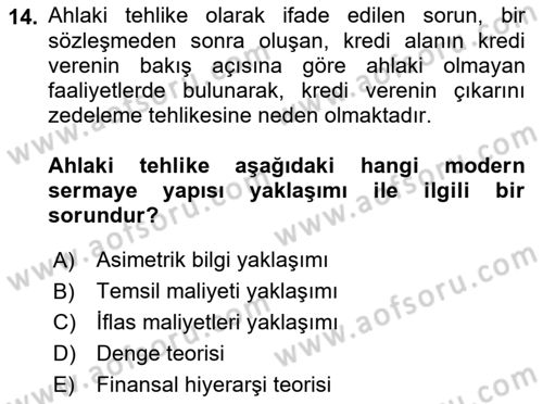 Spor Finansmanı Dersi 2022 - 2023 Yılı (Final) Dönem Sonu Sınav Soruları 14. Soru