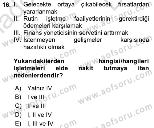 Spor Finansmanı Dersi 2022 - 2023 Yılı (Final) Dönem Sonu Sınav Soruları 16. Soru