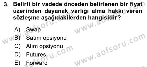 Spor Finansmanı Dersi 2022 - 2023 Yılı (Final) Dönem Sonu Sınav Soruları 3. Soru