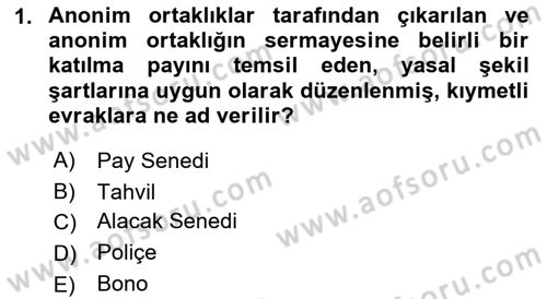 Spor Finansmanı Dersi Ara Sınavı Deneme Sınav Soruları 1. Soru