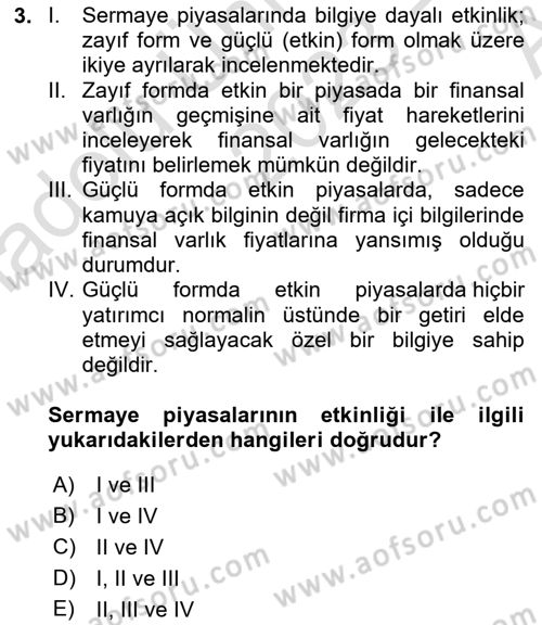 Spor Finansmanı Dersi Ara Sınavı Deneme Sınav Soruları 3. Soru