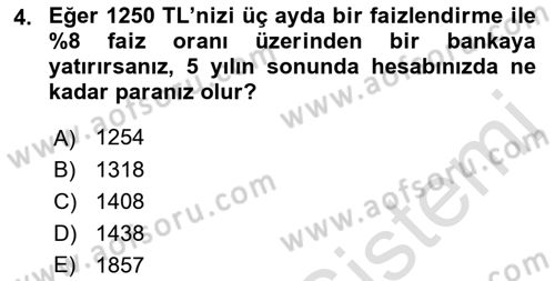 Spor Finansmanı Dersi Ara Sınavı Deneme Sınav Soruları 4. Soru