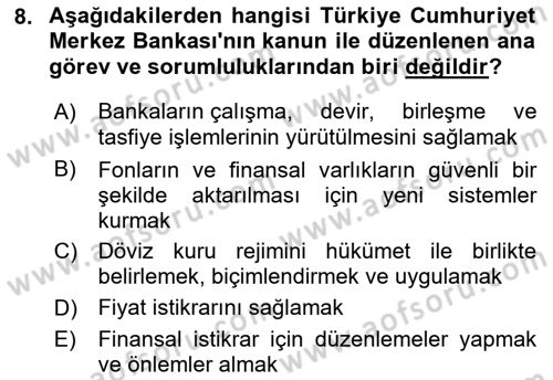 Spor Finansmanı Dersi 2023 - 2024 Yılı (Vize) Ara Sınav Soruları 8. Soru