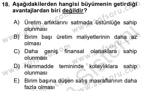 Spor Finansmanı Dersi 2023 - 2024 Yılı (Final) Dönem Sonu Sınav Soruları 18. Soru
