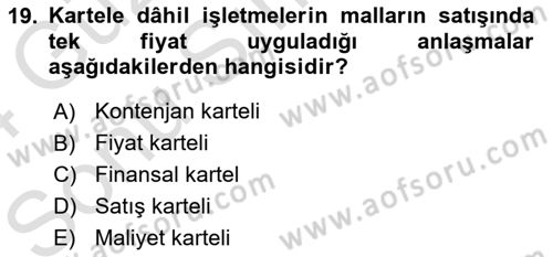 Spor Finansmanı Dersi 2023 - 2024 Yılı (Final) Dönem Sonu Sınav Soruları 19. Soru