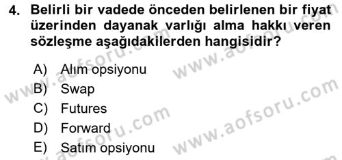 Spor Finansmanı Dersi 2023 - 2024 Yılı (Final) Dönem Sonu Sınav Soruları 4. Soru