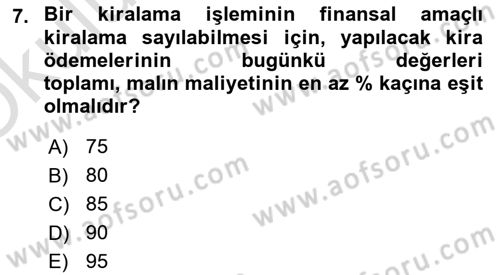 Spor Finansmanı Dersi 2023 - 2024 Yılı Yaz Okulu Sınav Soruları 7. Soru