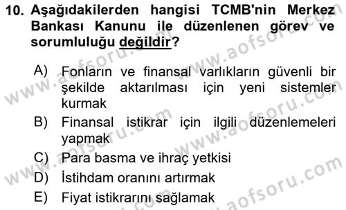 Spor Finansmanı Dersi Ara Sınavı Deneme Sınav Soruları 10. Soru