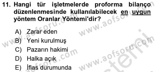 Spor Finansmanı Dersi Ara Sınavı Deneme Sınav Soruları 11. Soru