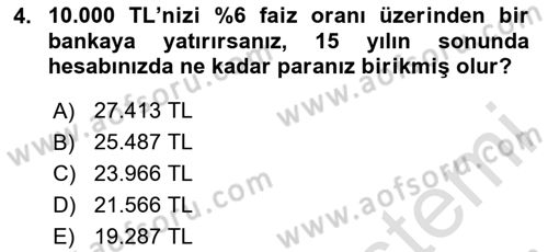 Spor Finansmanı Dersi Ara Sınavı Deneme Sınav Soruları 4. Soru