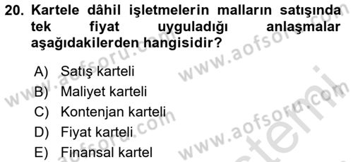 Spor Finansmanı Dersi 2024 - 2025 Yılı (Final) Dönem Sonu Sınav Soruları 20. Soru