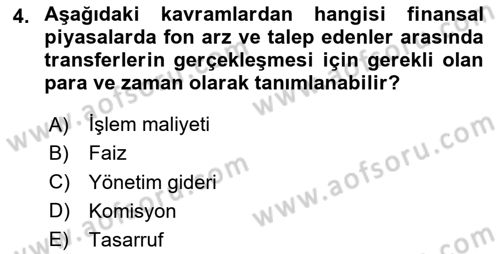 Spor Finansmanı Dersi 2024 - 2025 Yılı (Final) Dönem Sonu Sınav Soruları 4. Soru