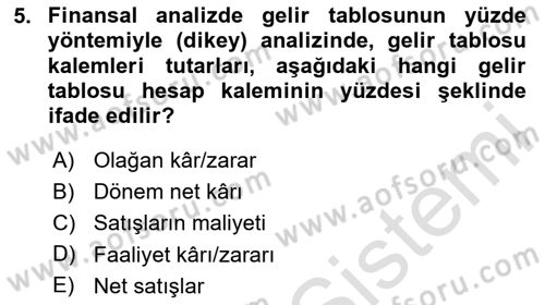 Spor Finansmanı Dersi Yaz Okulu Sınavı Deneme Sınav Soruları 5. Soru
