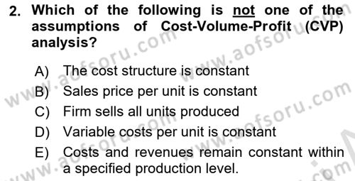 Business Finance 1 Dersi 2020 - 2021 Yılı Yaz Okulu Sınav Soruları 2. Soru