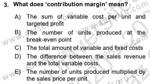 Business Finance 1 Dersi 2020 - 2021 Yılı Yaz Okulu Sınav Soruları 3. Soru