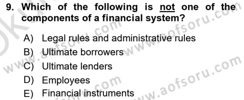 Business Finance 1 Dersi 2020 - 2021 Yılı Yaz Okulu Sınav Soruları 9. Soru