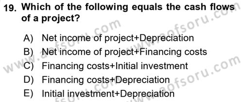 Business Finance 2 Dersi 2024 - 2025 Yılı (Vize) Ara Sınav Soruları 19. Soru