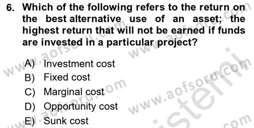 Business Finance 2 Dersi 2024 - 2025 Yılı (Vize) Ara Sınav Soruları 6. Soru