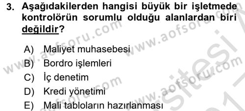 Finansal Yönetim 1 Dersi 2016 - 2017 Yılı (Vize) Ara Sınav Soruları 3. Soru