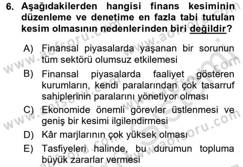 Finansal Yönetim 1 Dersi 2016 - 2017 Yılı (Vize) Ara Sınav Soruları 6. Soru