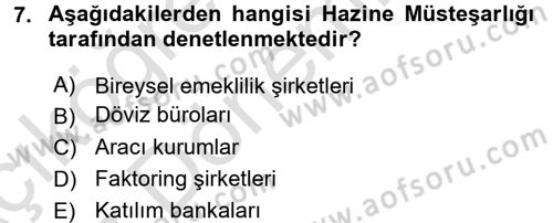 Finansal Yönetim 1 Dersi 2016 - 2017 Yılı (Vize) Ara Sınav Soruları 7. Soru