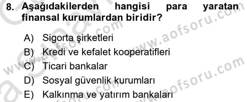 Finansal Yönetim 1 Dersi 2016 - 2017 Yılı (Vize) Ara Sınav Soruları 8. Soru