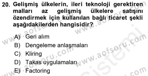 Finansal Yönetim 1 Dersi 2018 - 2019 Yılı (Final) Dönem Sonu Sınav Soruları 20. Soru