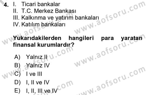 Finansal Yönetim 1 Dersi 2018 - 2019 Yılı Yaz Okulu Sınav Soruları 4. Soru