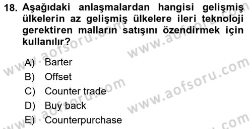 Finansal Yönetim 1 Dersi 2022 - 2023 Yılı (Final) Dönem Sonu Sınavı 18. Soru