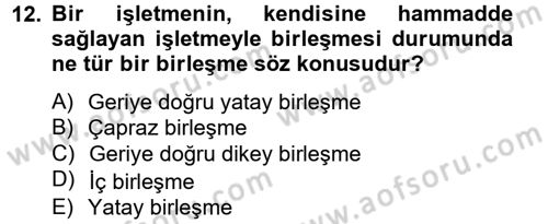Finansal Yönetim 2 Dersi 2012 - 2013 Yılı (Final) Dönem Sonu Sınav Soruları 12. Soru