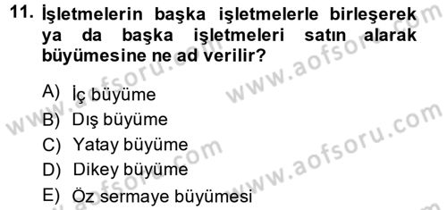 Finansal Yönetim 2 Dersi 2014 - 2015 Yılı (Final) Dönem Sonu Sınav Soruları 11. Soru