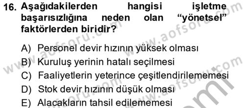 Finansal Yönetim 2 Dersi 2014 - 2015 Yılı (Final) Dönem Sonu Sınav Soruları 16. Soru