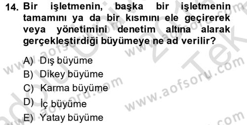 Finansal Yönetim 2 Dersi 2014 - 2015 Yılı Tek Ders Sınav Soruları 14. Soru