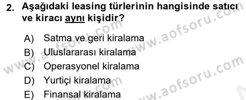 Finansal Yönetim 2 Dersi 2015 - 2016 Yılı (Vize) Ara Sınavı 2. Soru