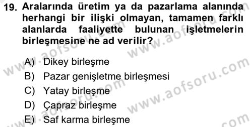 Finansal Yönetim 2 Dersi 2015 - 2016 Yılı Tek Ders Sınav Soruları 19. Soru