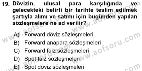 Finansal Yönetim 2 Dersi 2016 - 2017 Yılı 3 Ders Sınav Soruları 19. Soru