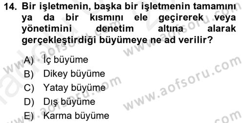 Finansal Yönetim 2 Dersi 2017 - 2018 Yılı 3 Ders Sınav Soruları 14. Soru
