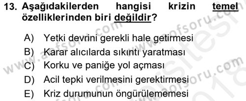 Finansal Yönetim 2 Dersi 2017 - 2018 Yılı (Final) Dönem Sonu Sınavı 13. Soru